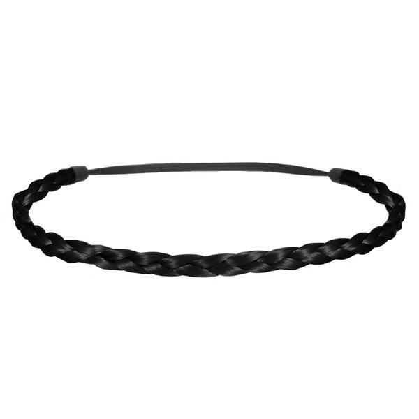 Mia Thin Braidie, Braided Synthetic Hair Headband Hair Accessory, on Elastic Band, for Women and Girls 1pc