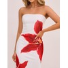 ZESICA Womens Summer Floral Strapless Maxi Dress 2026 Off Shoulder