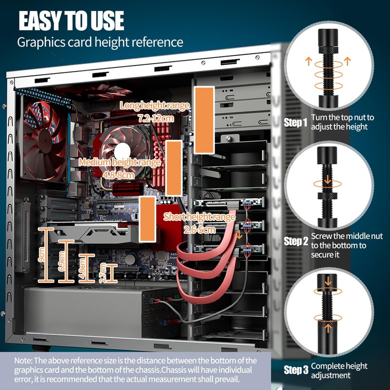 2PCS GPU Brace Support, Aluminum Alloy GPU Support Bracket, GPU