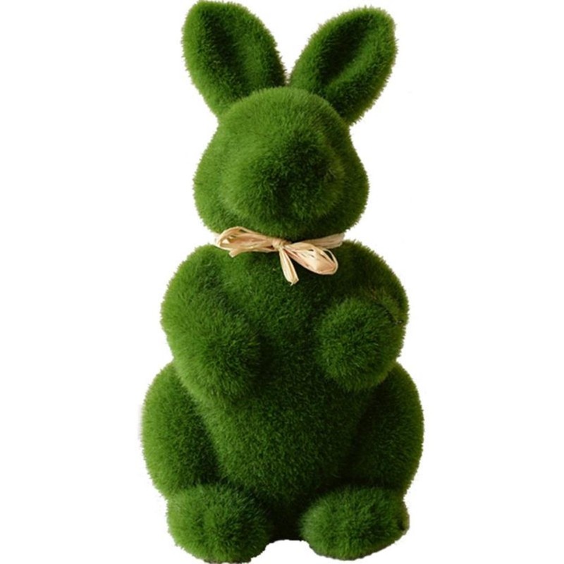 Artificial Moss Bunny Garden Statues Ornaments Durable Lightweight Artificial Animal