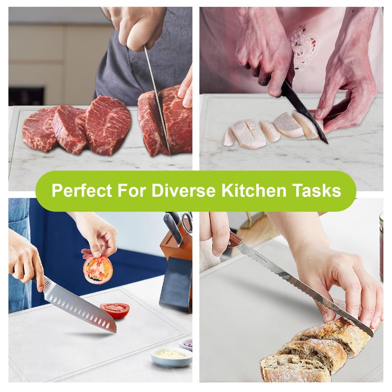 Acrylic Cutting Board with Juice Groove, Clear Cutting Board with