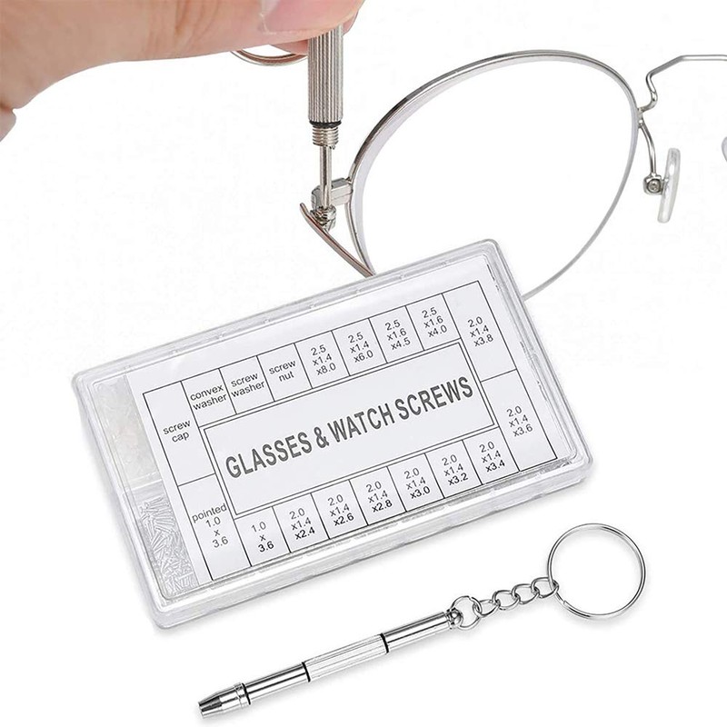 MMOBIEL 1000 Pieces Stainless Steel Micro Screws Nuts Washers Glasses