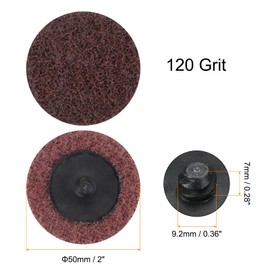 HARFINGTON 25pcs Quick Change Sanding Discs 2" 120 Grit R-Type Roll Lock Nonwoven Fiber Conditioning Disc Sandpaper for Die Grinder Grinding Fast Cutting, Deep Red