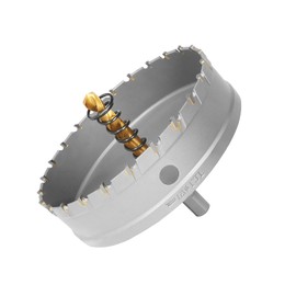 AOKAIMIAR 5 Inch Carbide Hole Saw with Titanium Plated Center Drill Bit, Heavy Duty TCT Hole Saw Metal Hole Cutter for Stainless Steel Iron Copper Brass Aluminum Alloy