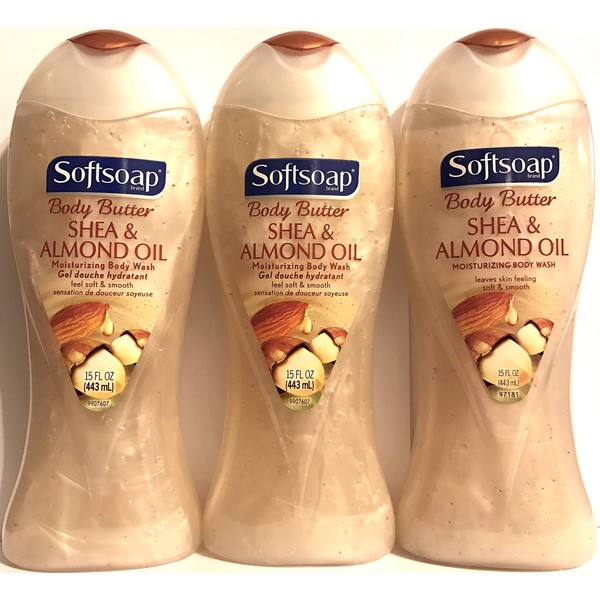 Softsoap Ultra Rich Shea Butter and Almond Oil Moisturizing Body Wash, 15 Fl Oz (Pack of 3)