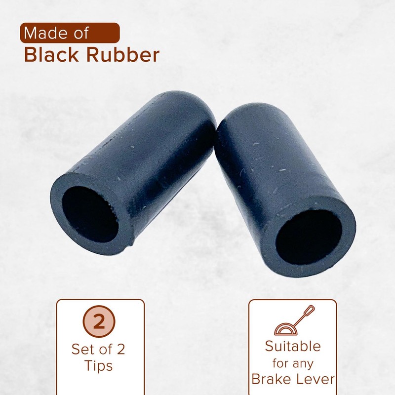 AlveyTech Black Rubber Tips for 5/8" Round Levers on Wheelchair