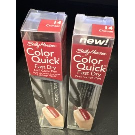 Sally Hansen Color Quick Fast Dry Nail Color Pen, 14 Crimson (Pack of 2)