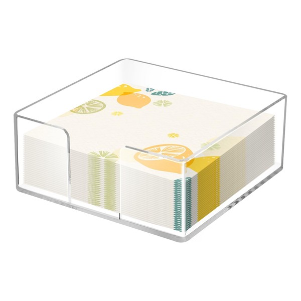 Acrylic Napkin Holder,5.3x5.3 Inch Clear Square Napkin Holder for Table,Party,Kitchen,Bar,Restaurant,and
