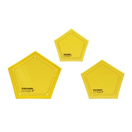 Traceease Pentagon Quilting Template Stencils Set of 3, 3"/4"/5" inches DIY Sewing Quilt Patchwork templates for Quilting