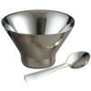 Elegance Stainless Steel, Double Wall, Hammered Aster Bowl with Spoon