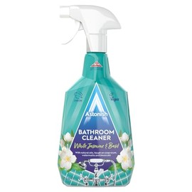 Astonish Streak Free Foaming Bathroom Cleaner Spray Bottle 3 Pack - Deep Cleaning White Jasmine & Basil Scented Spray For Soap Scum, Watermarks & Limescale - Cleaning Supplies, 750 ml Bottle