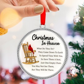Christmas in Heaven Memorial Christmas Ornament 2024 - Red Cardinal Ornament for Christmas Tree - Memorial Ornament Sympathy Gifts for Loss of Loved one