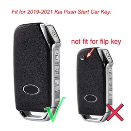LemSa 2Pcs Soft Silicone Remote Smart Key Fob Cover Case Protector Holder for KIA 2021 2020 2019 Telluride Seltos Soul Forte GT EX Sportage Sorento Cerato Niro 95440-S9000 95440-Q5000, Black