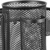 Rotating Pen Holder Black Mesh 7 Compartments Strong Metal Rotating