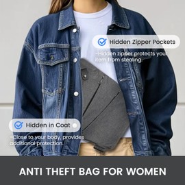 Vipost Anti Theft Crossbody Bags for Women/Men, Fashion Waterproof Multi-pocket Crossbody Bags for Women Chest Bag Travel Sling Bags for Men and Women with Adjustable Strap(Sky Blue, Right Shoulder)