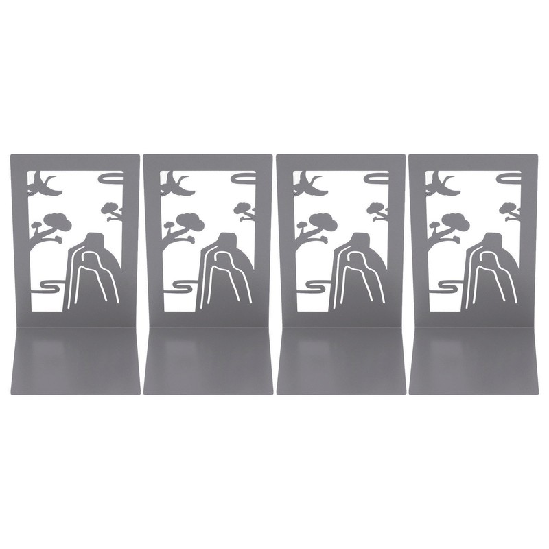 4 Pcs Metal Bookends Anti Slip Exquisite Beautiful Unique Design