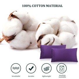 PiccoCasa Grape Pillow Cases Standard Size Set of 2, Super Soft Bed Pillow Covers with Zipper Closure, Hotel Bedroom 100% Cotton Pillow Covers 20"x26"