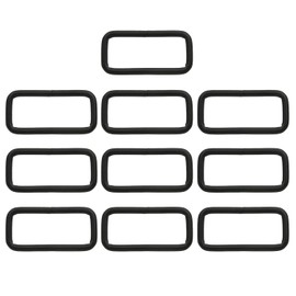 BIKICOCO Metal Rectangle Ring Buckles Square Strap Webbing Belt Rings for Bag Purse Non Welded 2 x 3/4 Inch, Black, Pack of 10