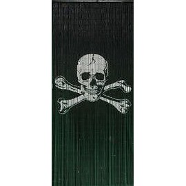 ABeadedCurtain 125 String Pirate Flag Jolly Roger Beaded Curtain Handmade with 4000 Beads (+Hanging Hardware) 38% More Strands and Beads