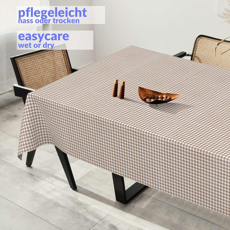 Fabric Tablecloth Washable Table Linen Tablecloth Cotton Polyester Vichy Grey