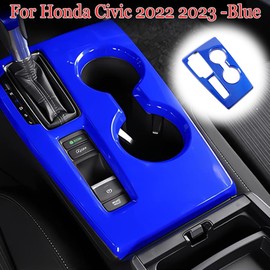 MUXEE 11th Gen Civic Center Console Frame Gear Shift Panel Cover Trim for Honda Civic 2022 2023 2024 2025 - ABS Blue Sport Interior Accessories
