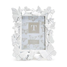 Two's Company White Butterfly 5X7 Photo Frame