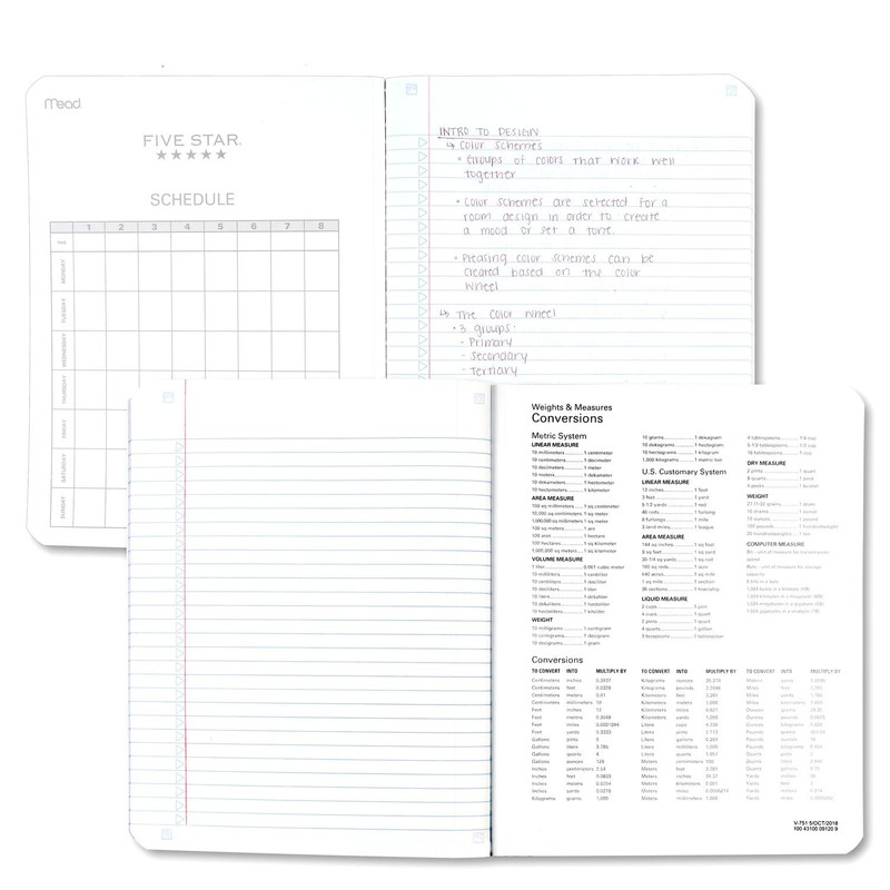 Five Star Composition Books + Study App, 6 Pack, College