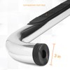 (2Pcs) 3 Inch Chrome Stainless Round Nerf Step Bars Side