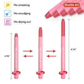 Shuttle Art 5 Pack Pink Gel Highlighters,Bible Highlighters,No Bleed Through, Bible Journaling Supplies,Great for Journaling, Highlighting and Studying
