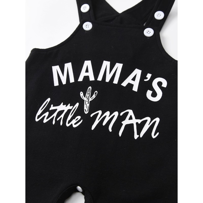 Awxoder Baby Boy Outfit Set Print Tops + Suspender Pants