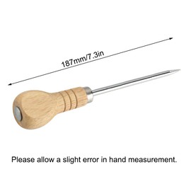 SagaSave 7.3 inch Ice Pick, Stainless Steel Ice Pick with Wooden Handle, Ice Chisel Ice Pick Tool for Bars, Kitchens, Picnics, Camping