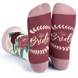 Lavley Funny Wedding Socks For Men and Women - Gifts For Groom, Groomsmen, Bride, Bridesmaids and Wedding Party, Bride, One Size