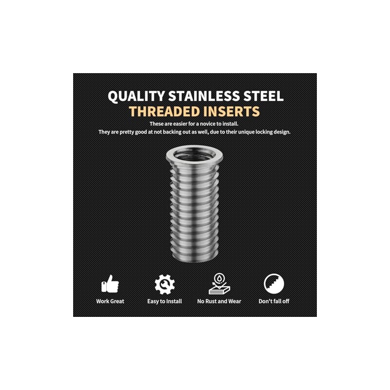 SENNMONN Thread Repair Inserts M11X1.25X28.2MM Insert Qty 10 Stainless Steel
