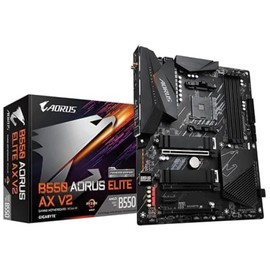 GIGABYTE B550 AORUS ELITE AX V2 Motherboard, Supports AMD AM4 Ryzen 5000 Processors, ATX, DDR4, Dual M.2, SATA 6Gb/s, 2.4/5 GHz Dual-Band, 2.5 GbE LAN, PCIe 4.0