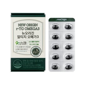 New Origin 뉴오리진  순도90% 초소형 rTG 알티지오메가3 (30일분) New Origin 90% Pure Ultra Small rTG Omega-3 (30 Days Supply)