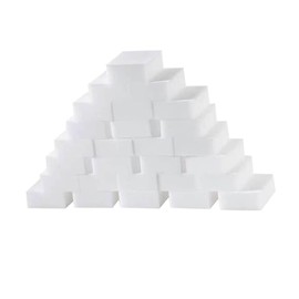 FRCOLOR 50pcs High Density Cleaning Sponge Pads Durable White Dishwashing Sponge for Kitchen Bathroom Non Scratch Scrub Brush for Tough Messes