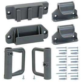 KISKIZ Retractable Baby Gates Replacement Parts Kit (Grey) Extra Wide Baby Gate Full Set Wall Mounting Accessories with Brackets Anchors and Screws Retractable Dog Gate Accessories