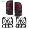 Neutron Motorsports Fits Dodge Ram 1994-2001 Black Textured Tail Light