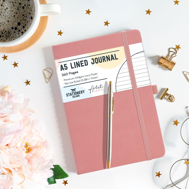 STATIONERY ISLAND A5 Lined Notebook, 360 Pages Thick Journal Notebook,
