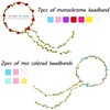 FEPITO 9 x flower crown, multicoloured flower wreath, flower garland,