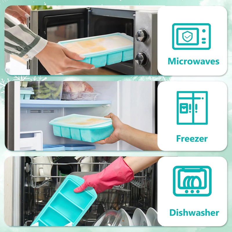 Zoruam Soup Freezer Container, 2 Packs Silicone Freezer Mould with