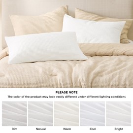 Bedsure Waffle Weave Pillow Sham Covers, 20" x 26" Pillow Covers 2 Pack, 100% Cotton Standard Size Pillowcases with Envelope Closure for Gift, Home Decor, Throw Pillow Covers for Bed Sofa Couch, White