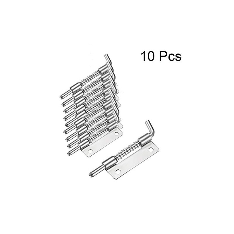 uxcell 10pcs Carbon Steel Lock Bolt Spring Loaded Pin Latch