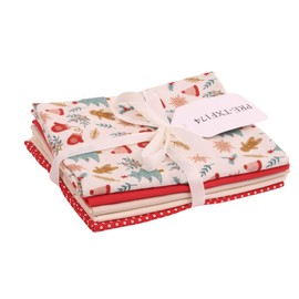 Christmas Motif Christmas Fat Quarter 5 Piece Cotton Crafting Patchwork Quilting Sewing Bundle 54cm x 54cm