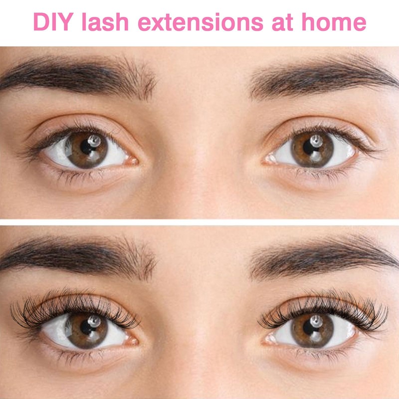 Poiuyoiu Cluster Lashes Set D Curl Individual Eyelashes 8-16 mm