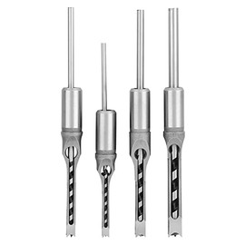 Oumefar 4Pcs Brocas para Agujeros Cuadrados, Juego de Brocas para Orificios Cuadrados 1/4 5/16 3/8 1/2 Pulgadas Brocas de taladro de agujero cuadrado Herramienta para Mortajar Cincel para Madera