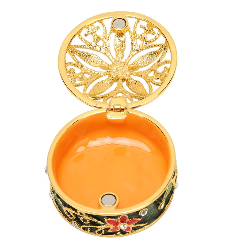 Metal Jewelry Box Innovative Exquisite Hand Painted Hinged Jewelry Organizer