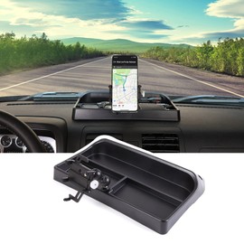 PIUGILH Fit for H3 Phone Holder Multi-Functional Phone Mount Center Console Dash Tray Dashboard Storage Box Organizer for Hummer H3 2005-2009,ABS Black