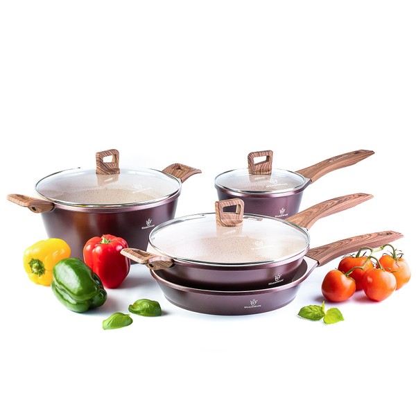 Premium 7pc Non Stick Kitchen Cookware Set - German Coated