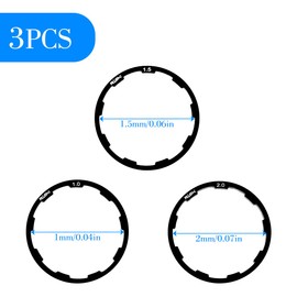 Bicycle Flywheel Freewheel Washers - 3 PCS Spacer Washer Bicycle Flywheel Hub Spacer Gasket Lightweight Aluminium Alloy Bottom Bracket Washer for Mountain Road Bike(1/1.5/2mm)
